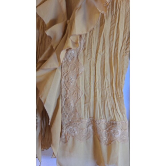 Vtg DRES-U-II Y2K Crinkle Ruffle Lace Blouse Sz 1x Fits Sz Large Fairycore Boho - Picture 10 of 12